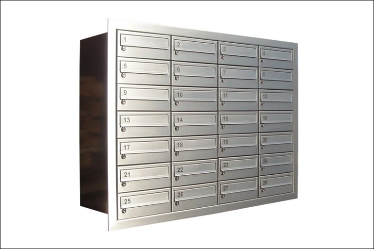 Unterputz-Briefkastenanlage aus Edelstahl für den Wandeinbau